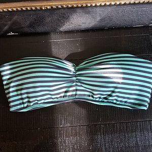 Bandeau stripe swim top